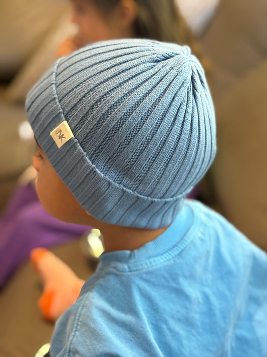 Rewind Ribbed Toque in Powder Blue