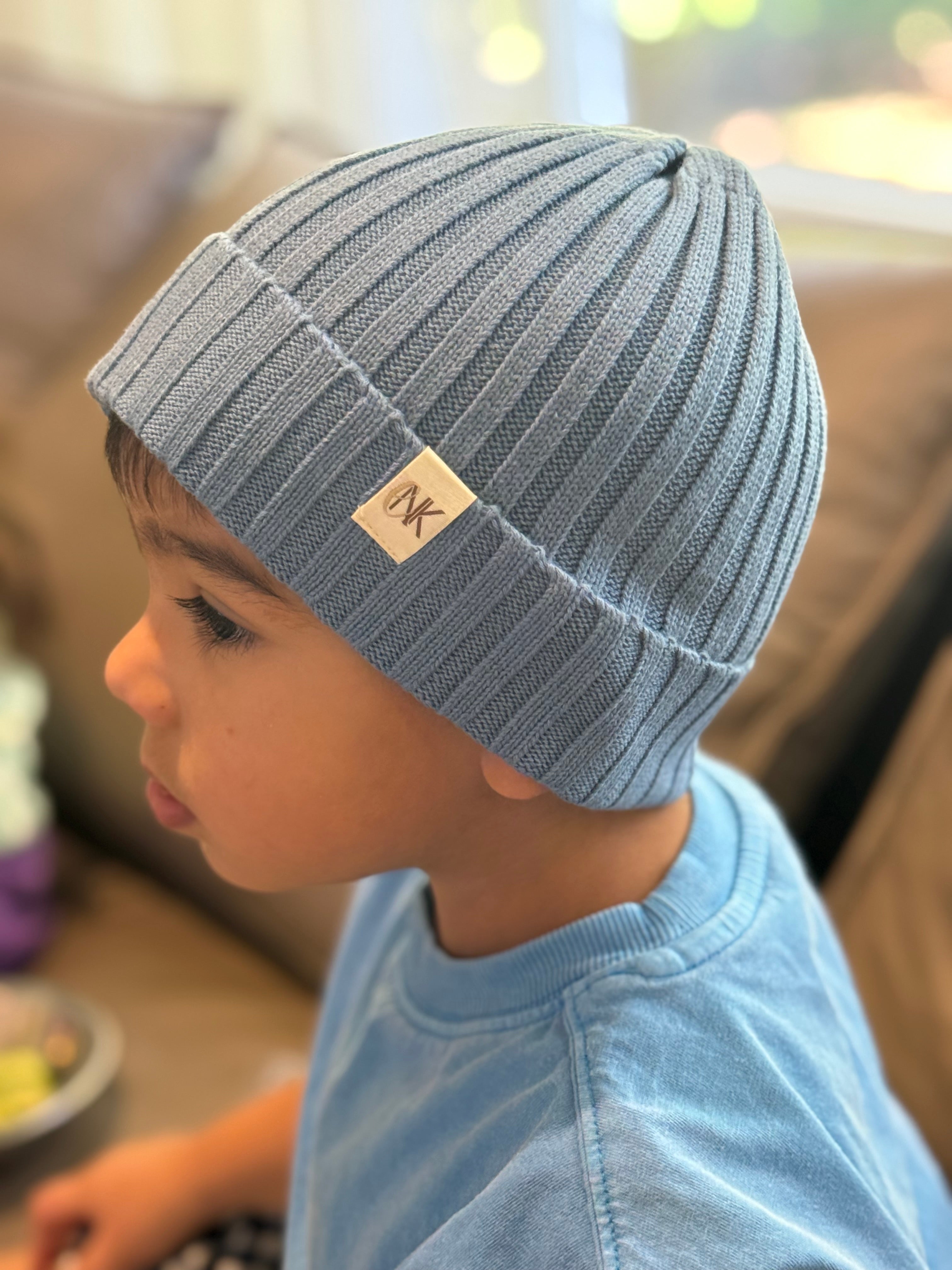 Rewind Ribbed Toque in Powder Blue