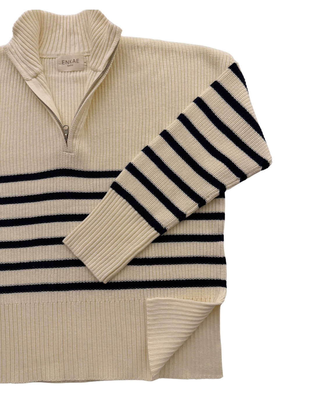 Half Zip Striped Mommy Sweater