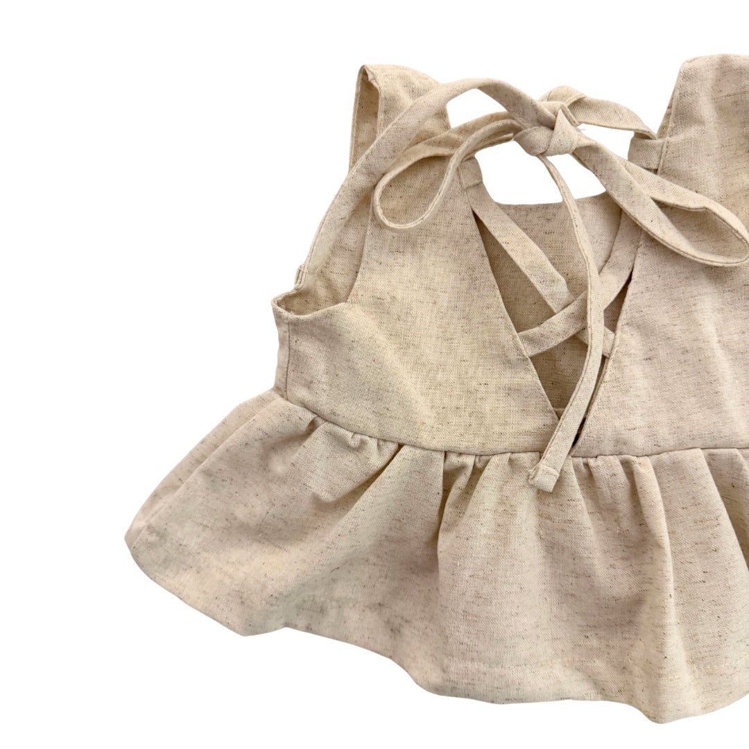 Oat Linen Ruffle Set