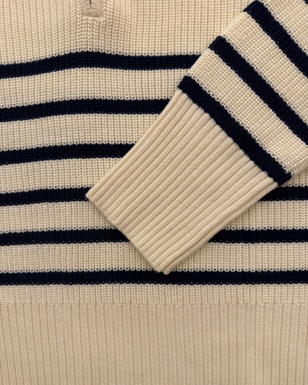 Half Zip Striped Mommy Sweater
