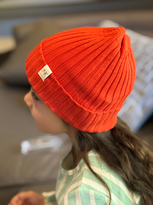 Rewind Ribbed Toque in Ferrari Red