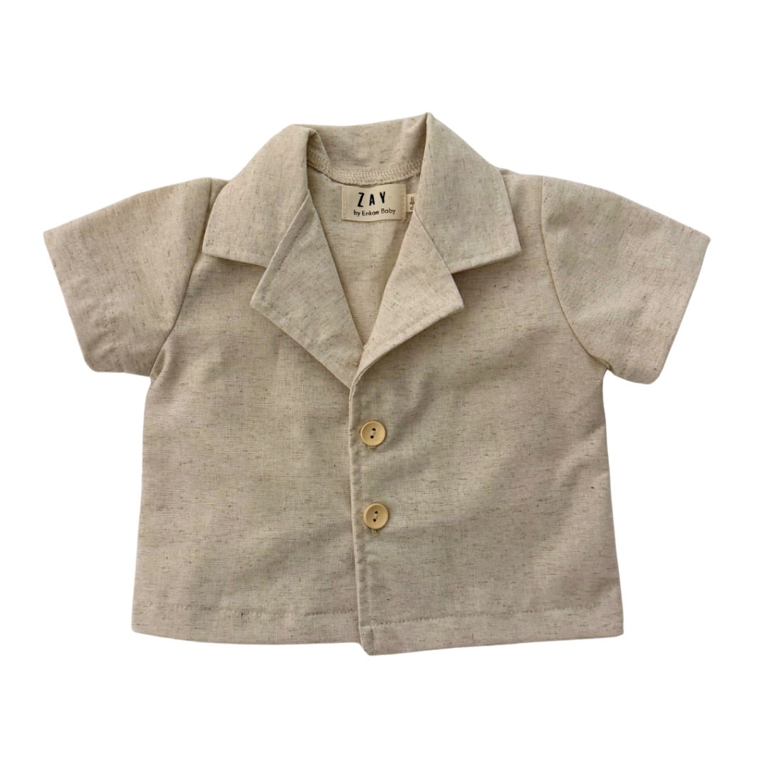 Oat Linen Shorty Set