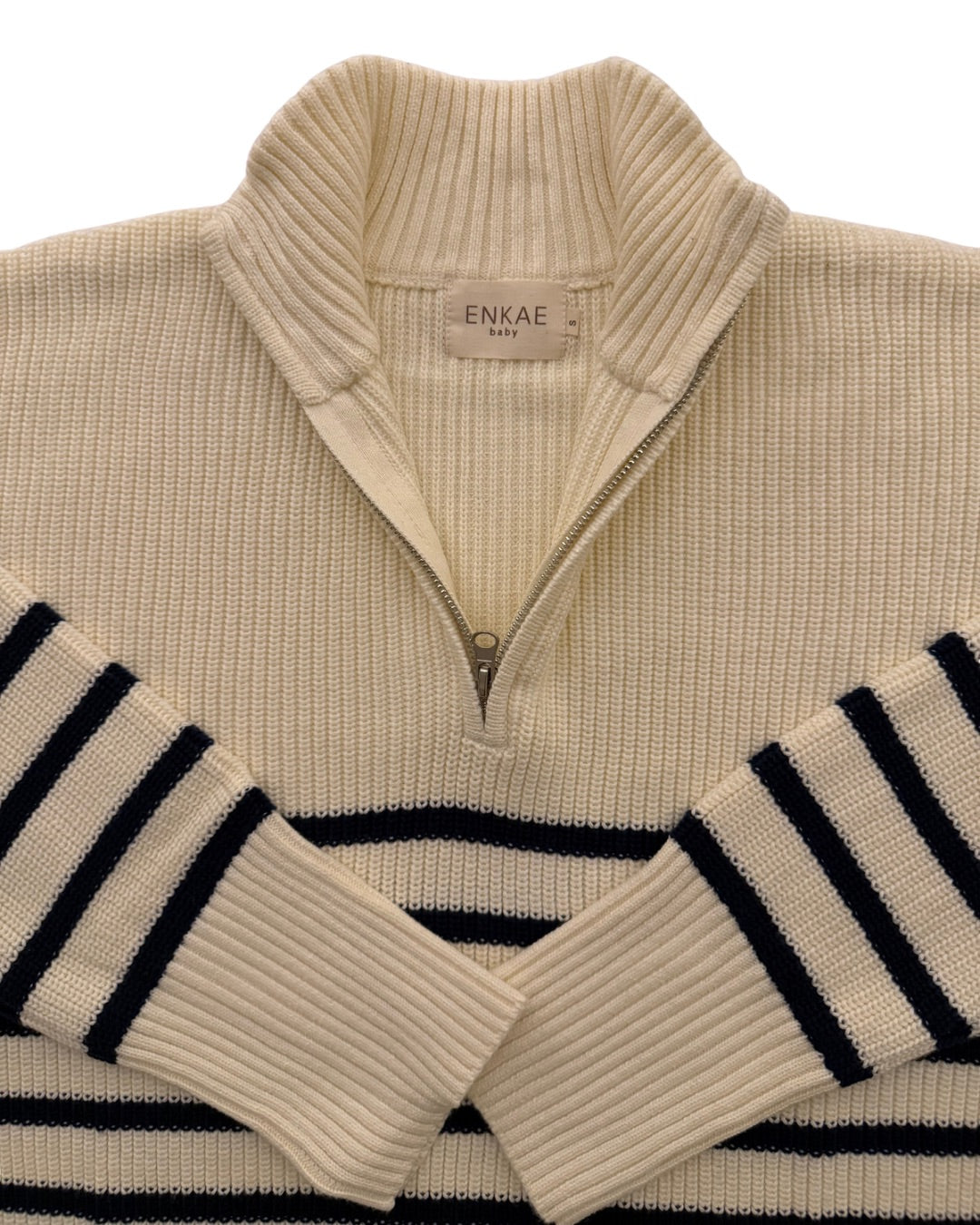 Half Zip Striped Mommy Sweater