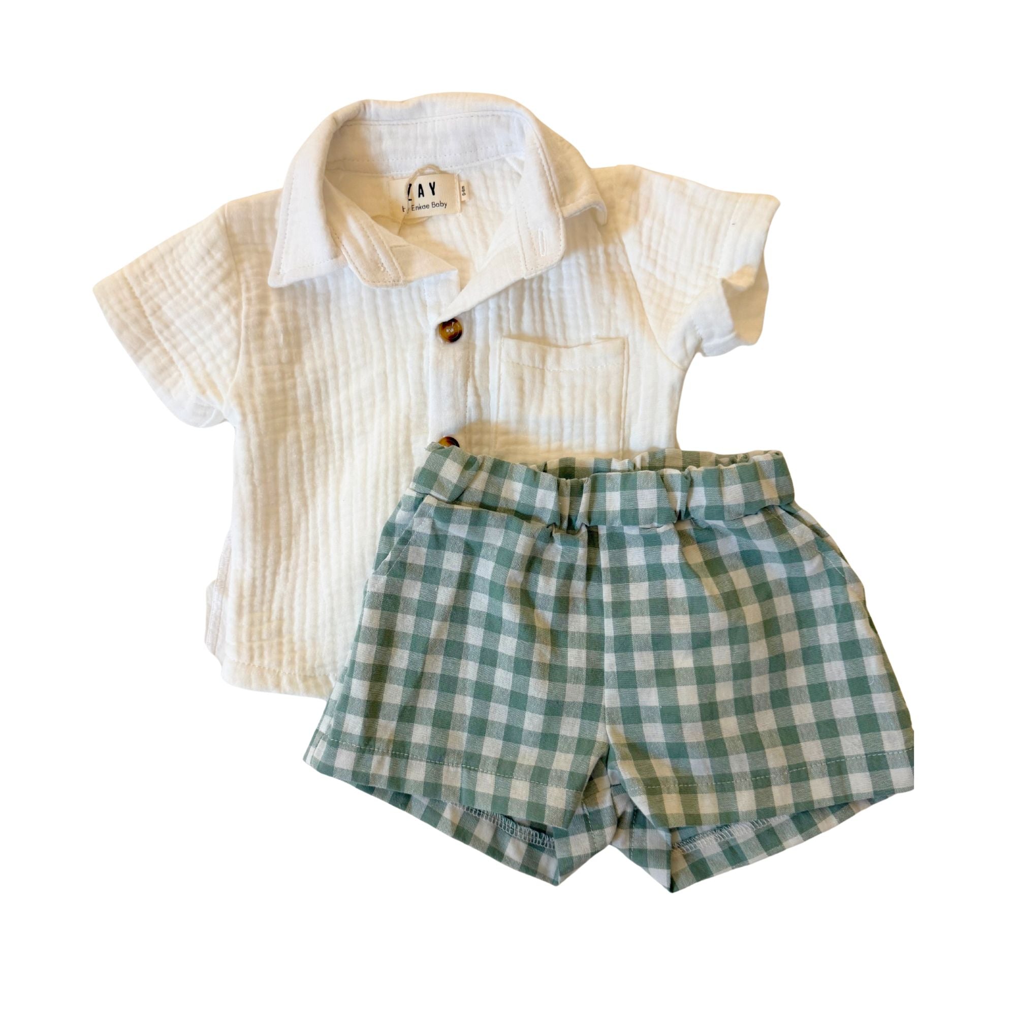 Sage Gingham Short Set