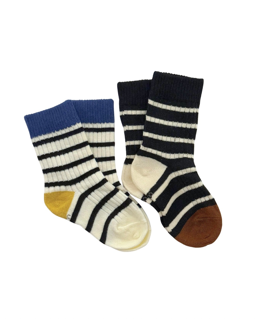 Sidekick Stripe Socks — Blueberry & Toast (2-Pack)