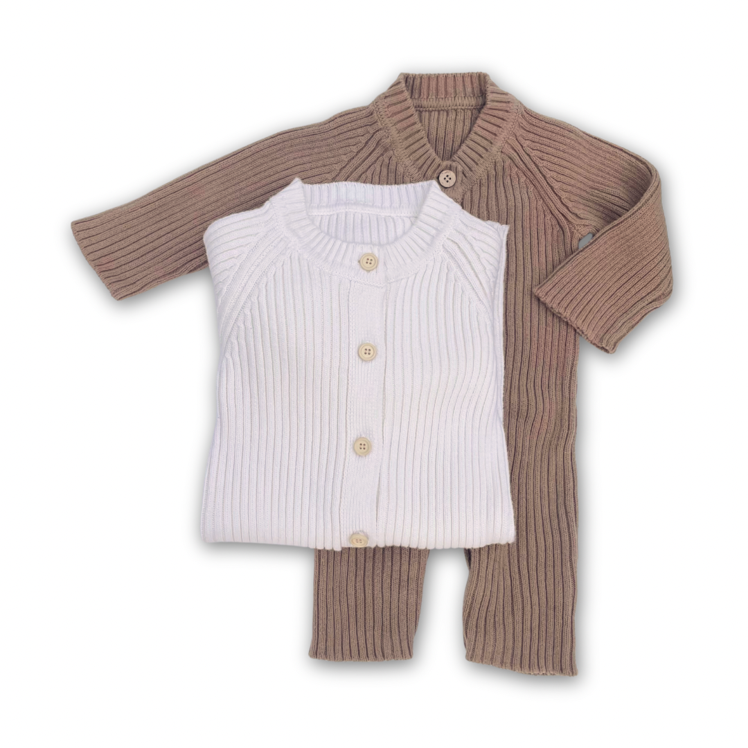 Ribbed Romper 'Walnut'