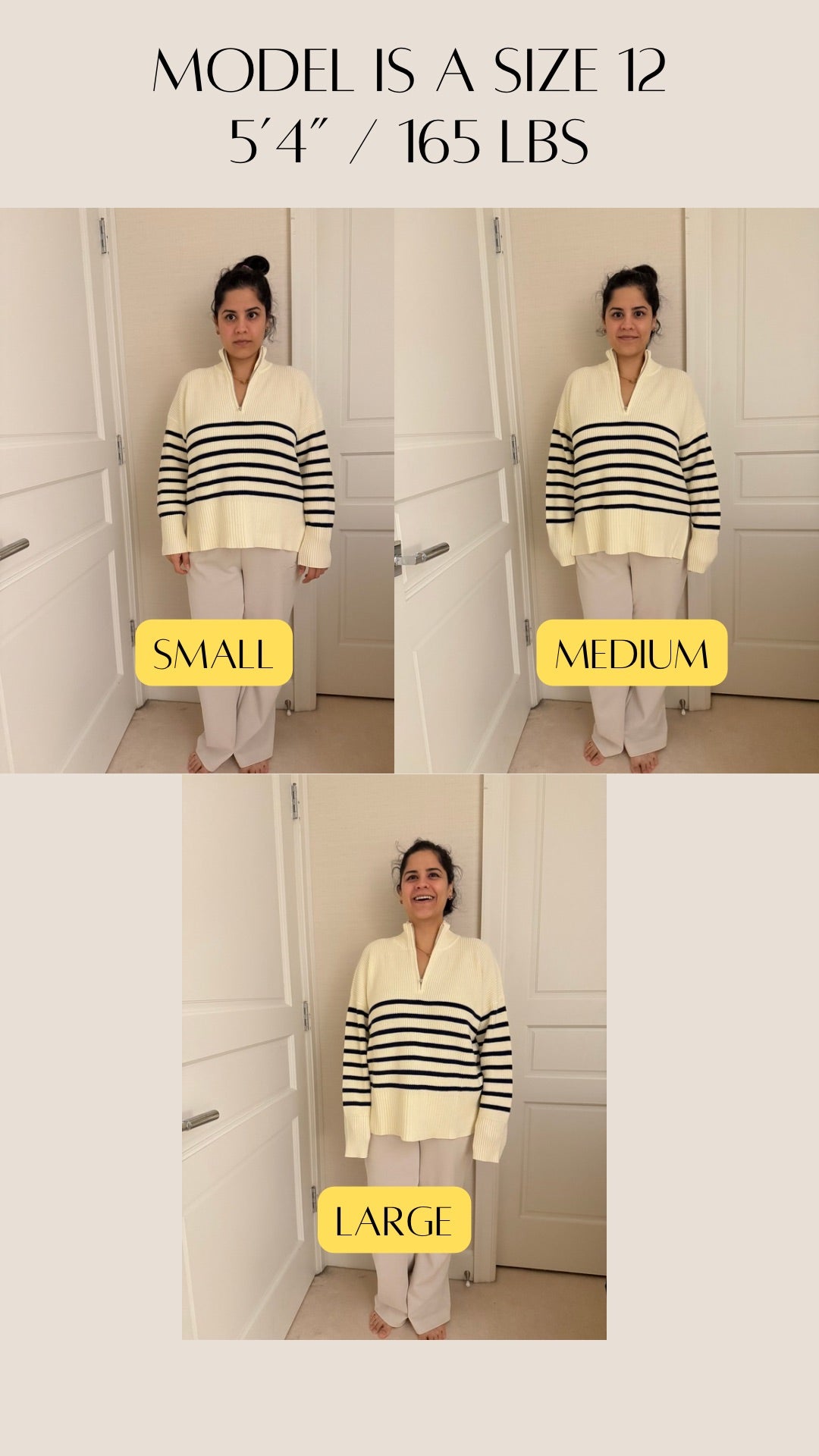 Half Zip Striped Mommy Sweater