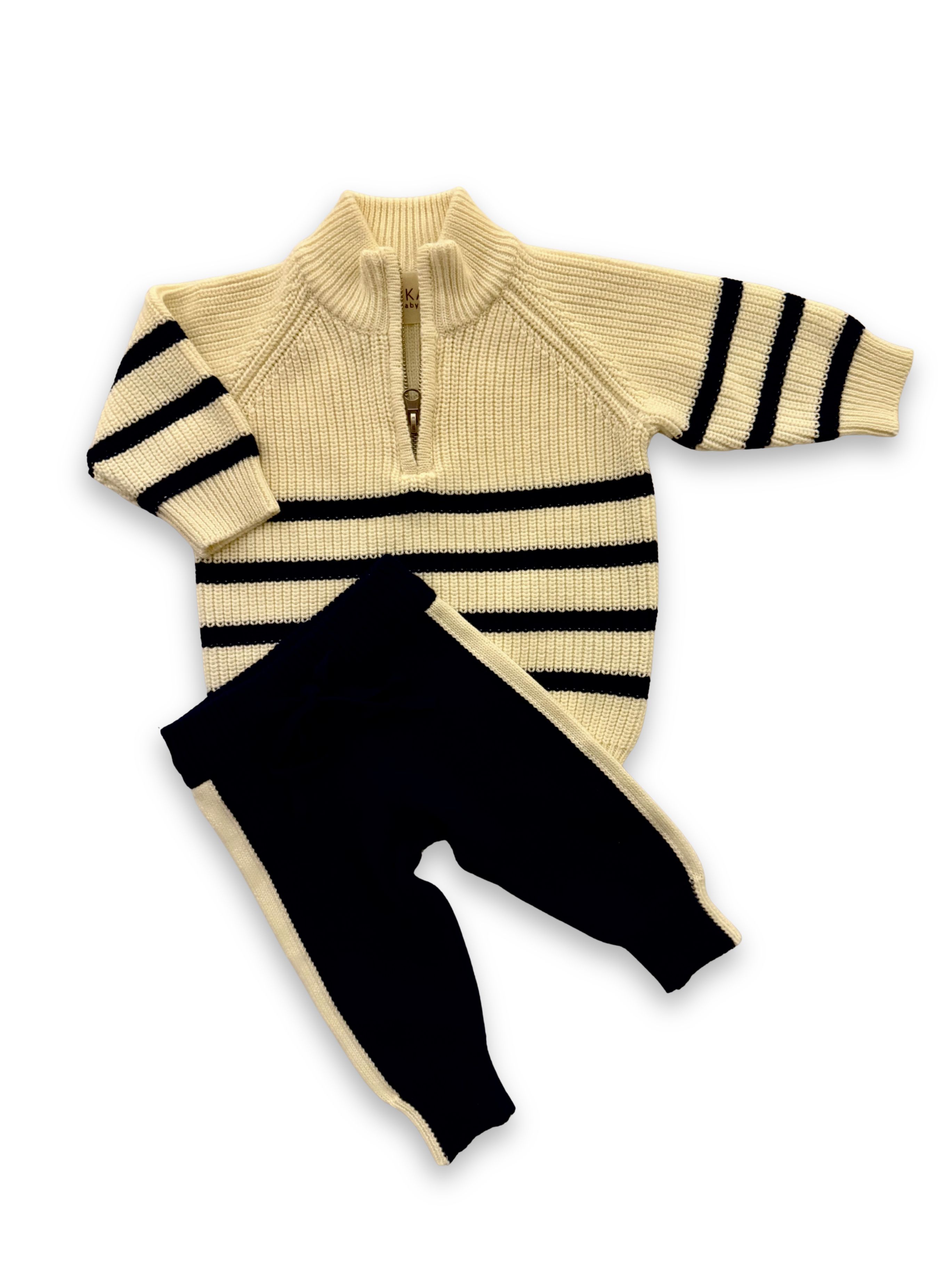 Voyage Half Zip Striped Sweater