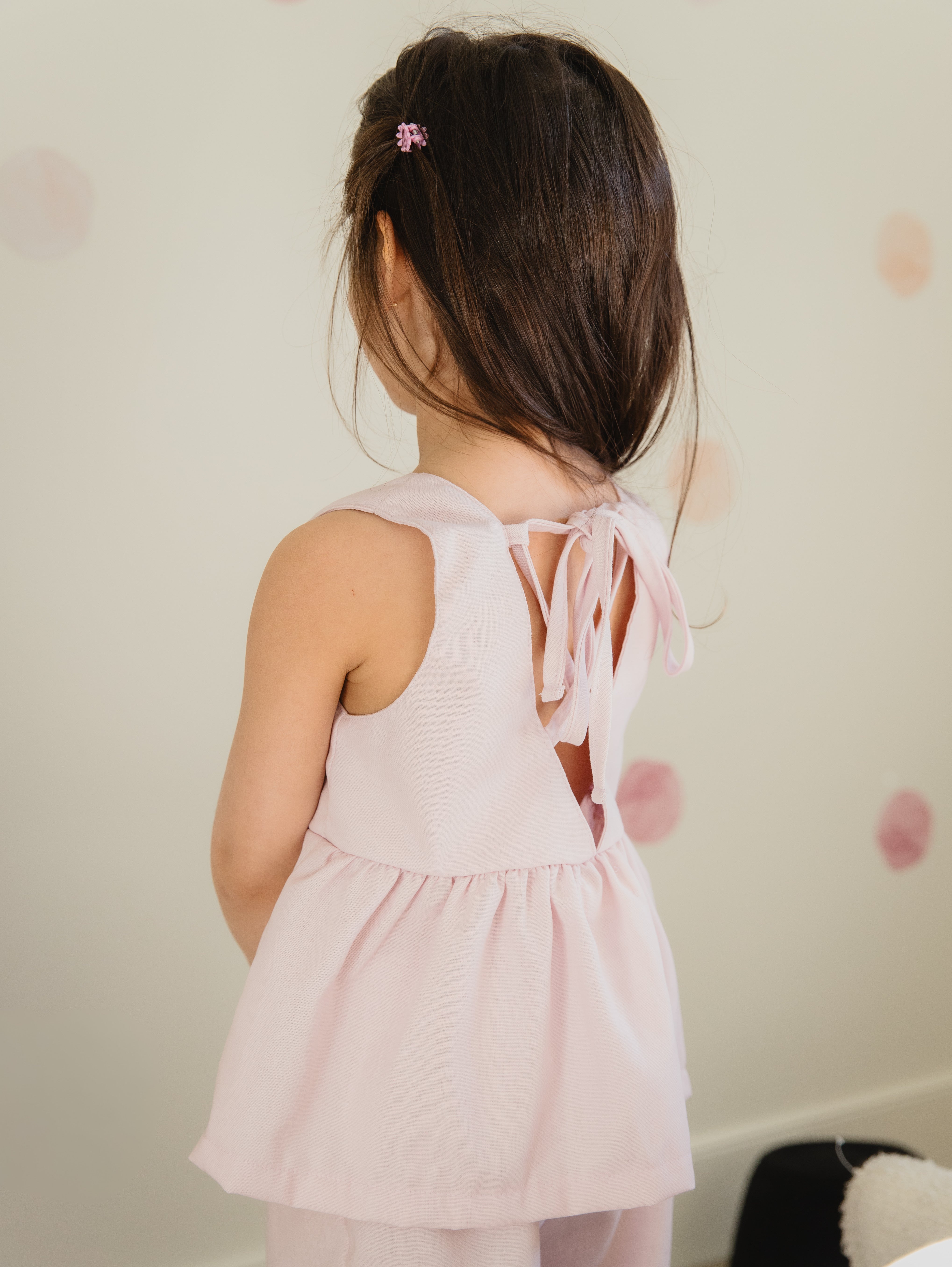 Blush Linen Ruffle Set