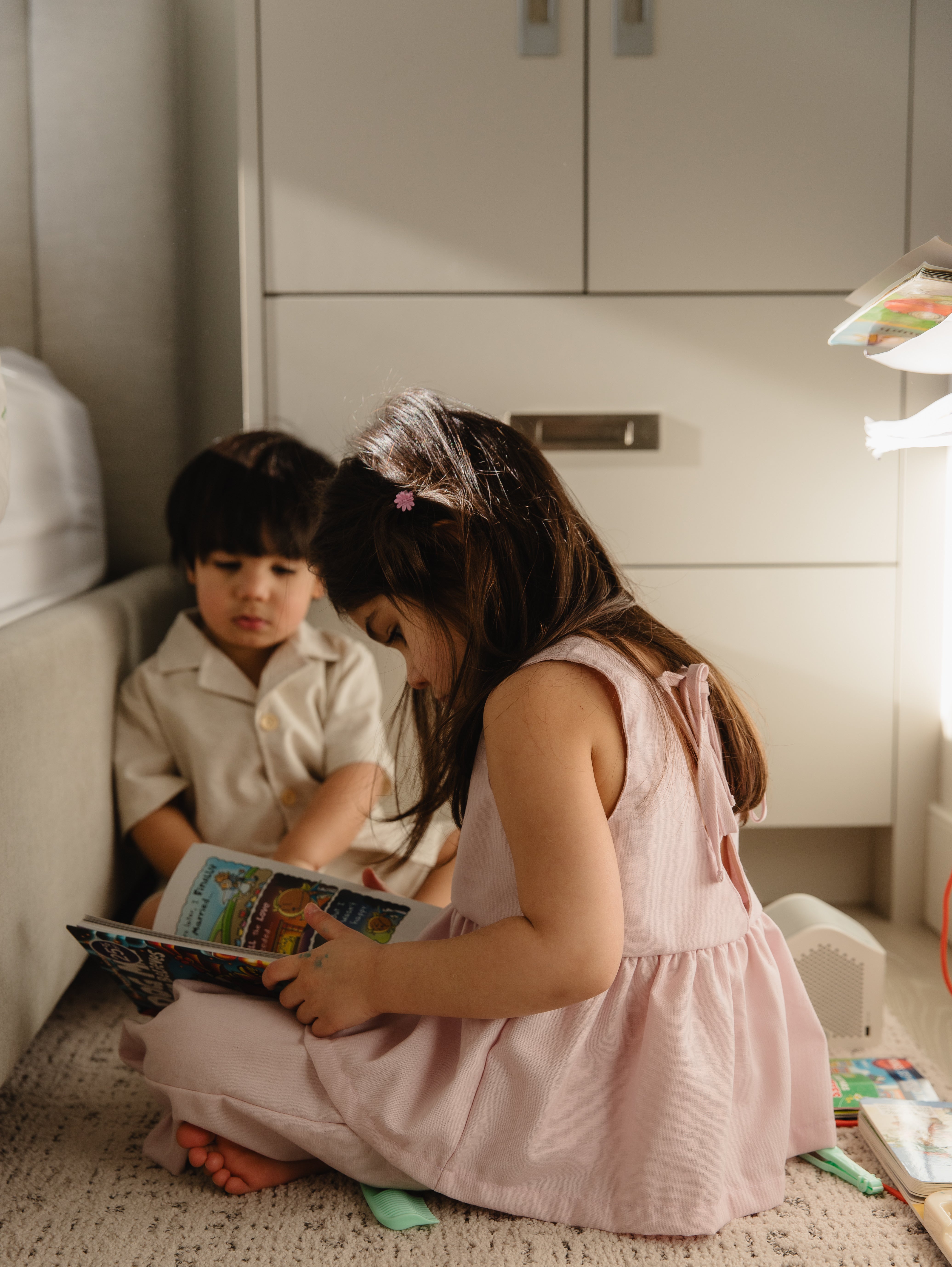 Blush Linen Ruffle Set