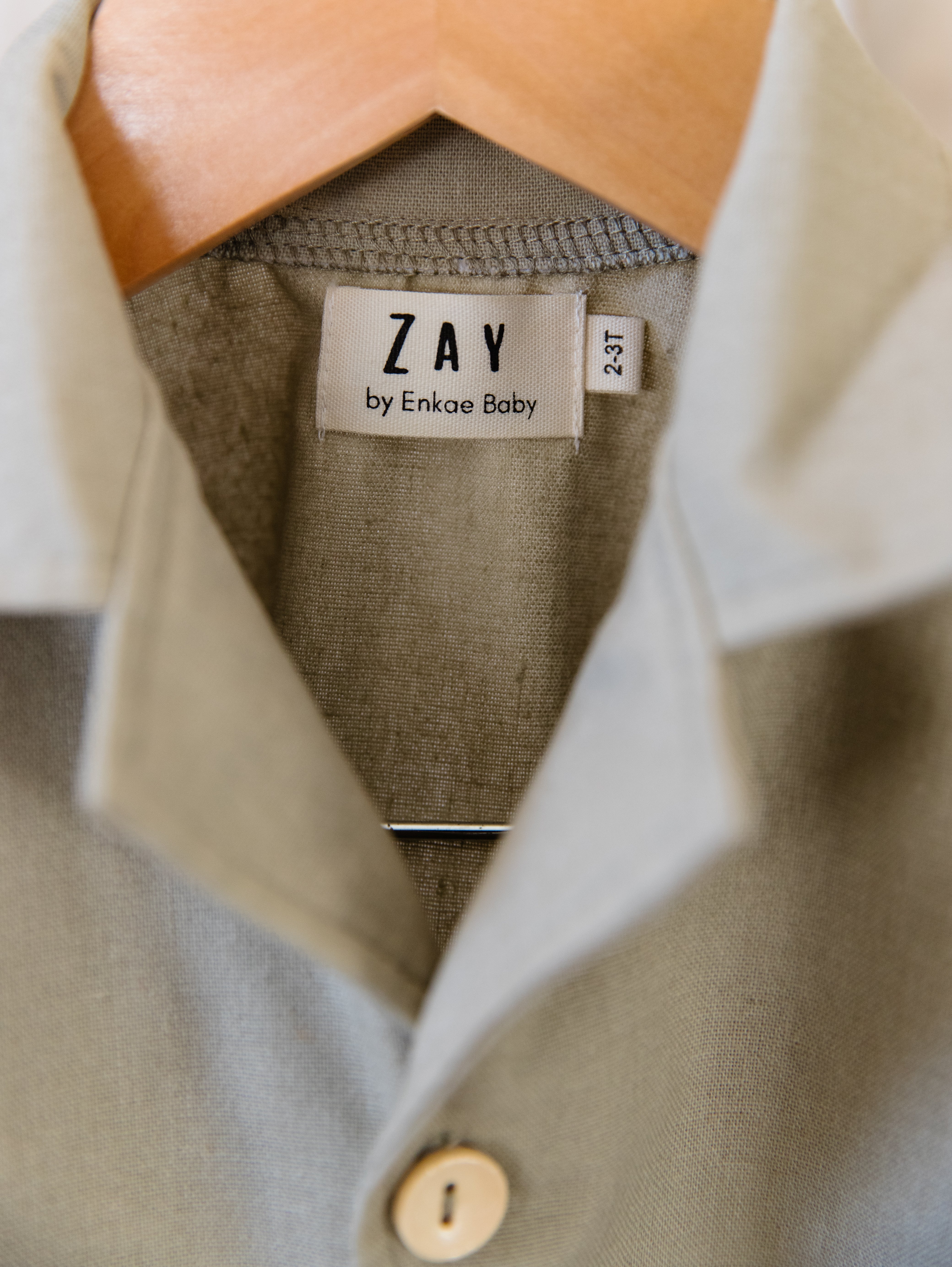 Olive Linen Shorty Set