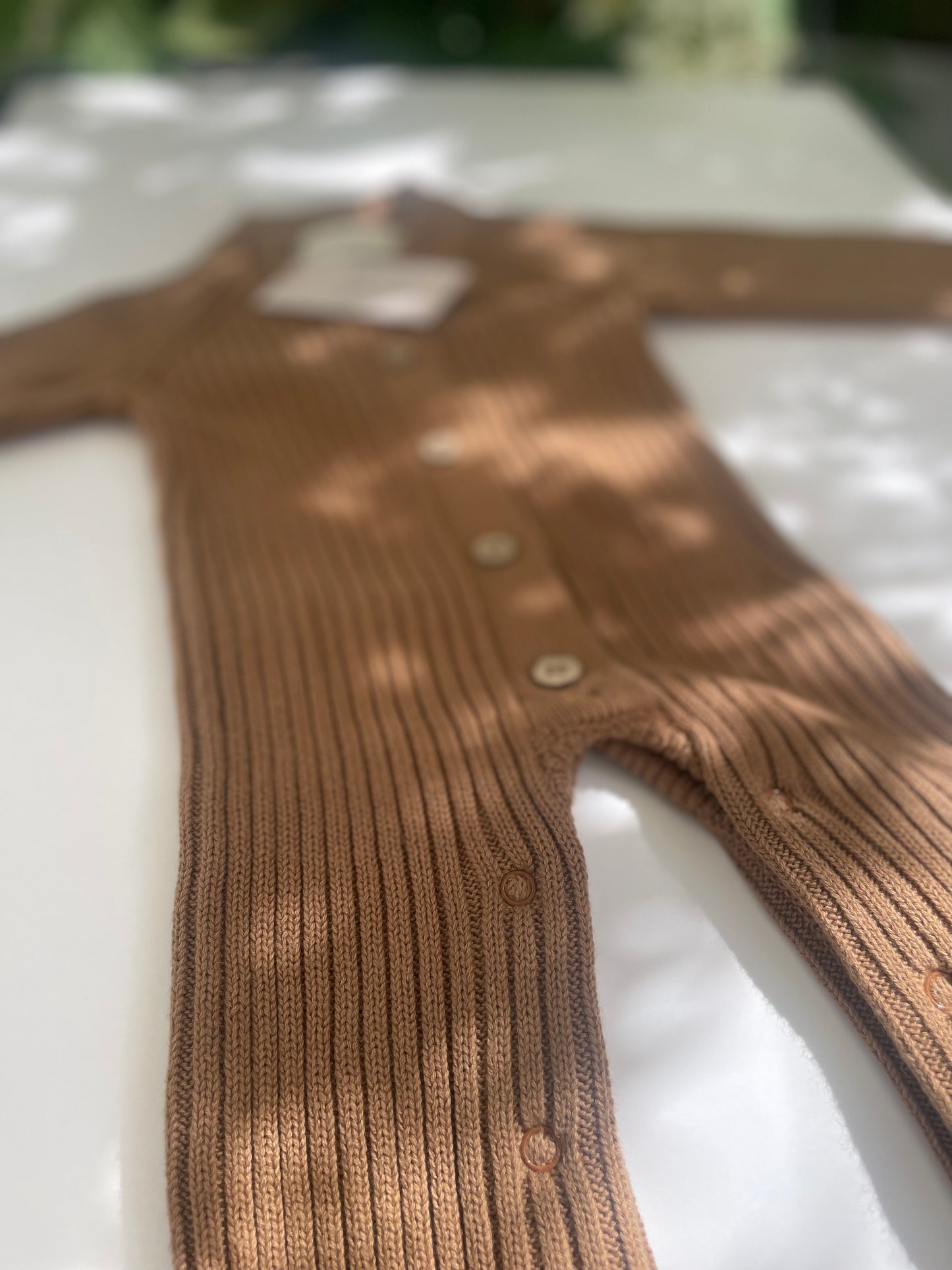 Ribbed Romper 'Walnut'