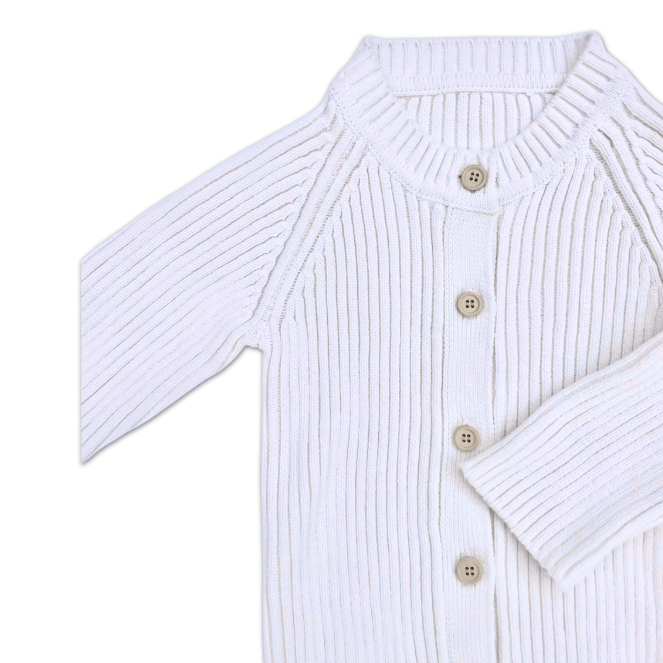 Ribbed Romper 'Snow' - Enkae Baby