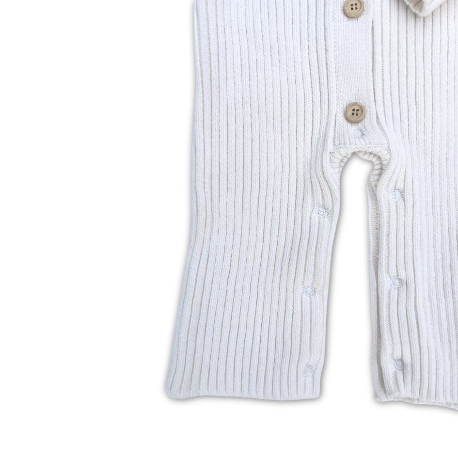 Ribbed Romper 'Snow' - Enkae Baby